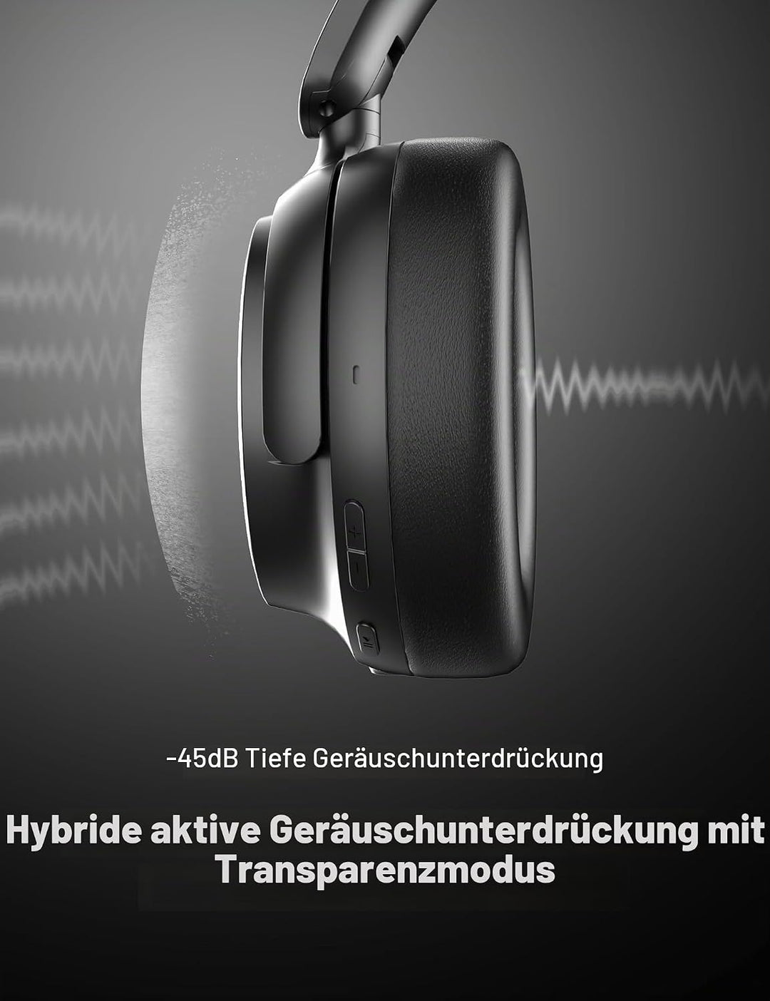 Bluetooth Kopfhörer Over Ear,Hybrid Active Noise Cancelling,20h Spielzeit im ANC-Modus,Hi-Res Audio