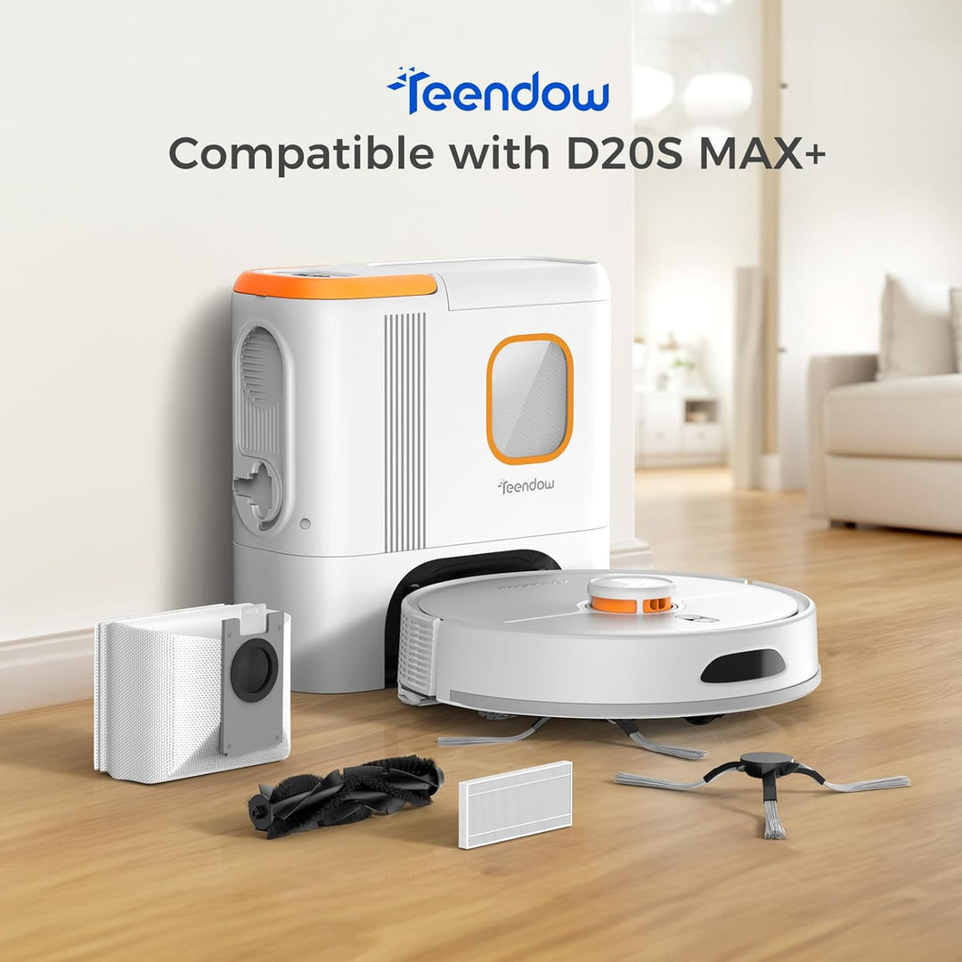 Teendow 9er-Ersatzteile-Set für D20S Max+ Saugroboter mit Wischfunktion - 2 Wischtücher, 2 Seitenbür