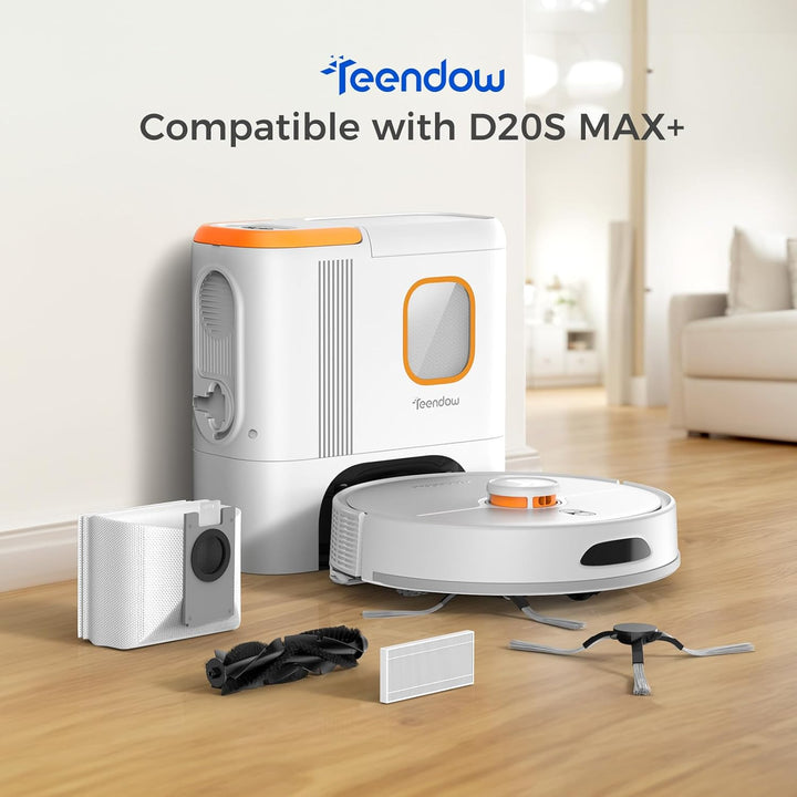 Teendow 9er-Ersatzteile-Set für D20S Max+ Saugroboter mit Wischfunktion - 2 Wischtücher, 2 Seitenbür