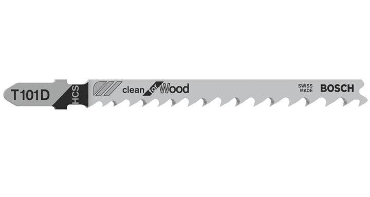 Bosch Professional 100 x Stichsägeblatt T 101 D (für weiches Holz, gerader Schnitt, Zubehör Stichsäg