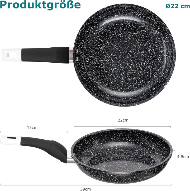 EliteHoff Pfanne Induktion, Bratpfanne mit Antihaftbeschichtung, Geeignet für alle Herdarten, Granit