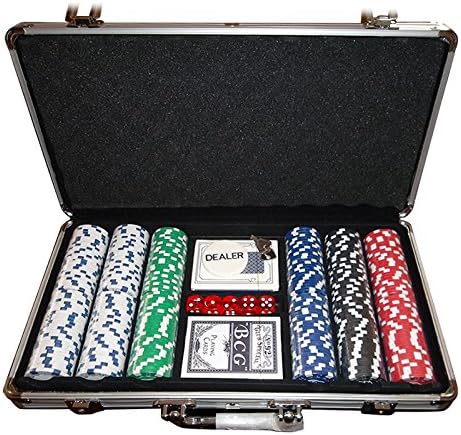 WeFun Poker Koffer Set,Pokerkoffer Pokerset 300 Laser Pokerchips Poker Komplett Set