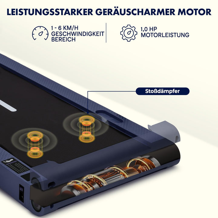 SQUATZ Walking Pad Laufband für Zuhause und Home Office, unter Schreibtisch geeignet, klappbar, Blau