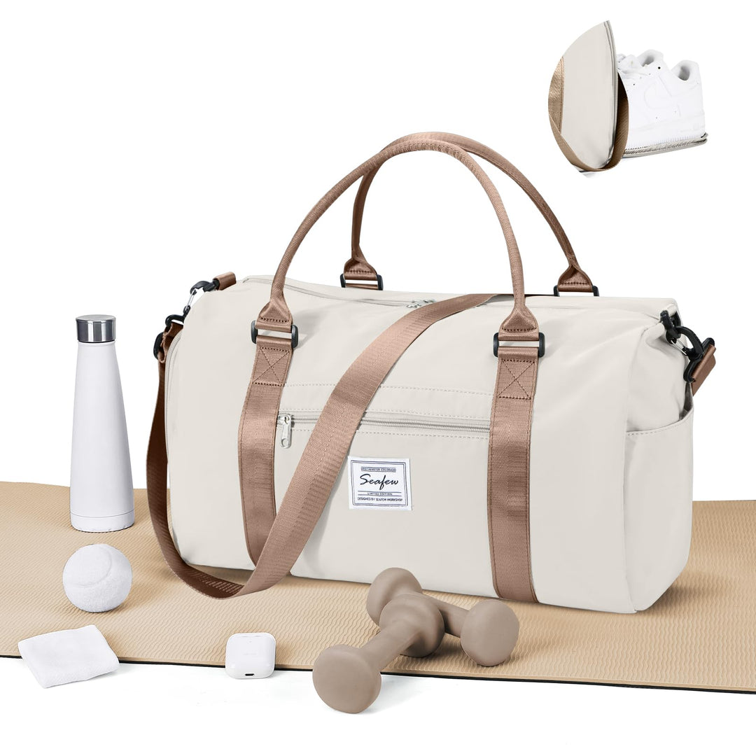WEPLAN Sport Duffel Bag Damen Herren Sporttasche mit Schuhfach & Nassfach Reisetasche Handgepäck Tas