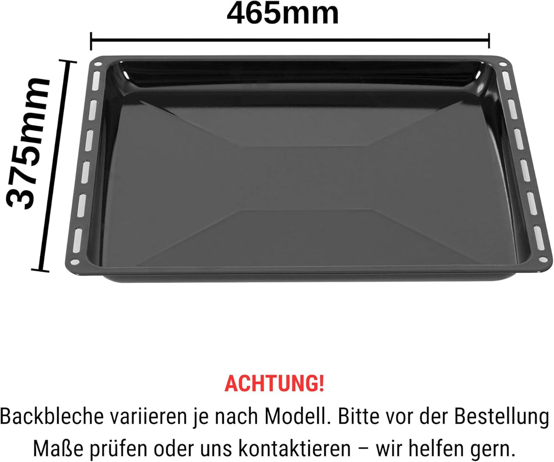 ICQN Backbleche mm 465 x 370 x 30 mm 2er Set, Emailliert Fettpfanne, Verchromt Backofenrost und Emai