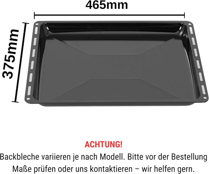 ICQN Backbleche mm 465 x 370 x 30 mm 2er Set, Emailliert Fettpfanne, Verchromt Backofenrost und Emai