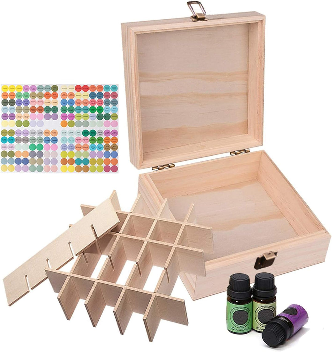 RoseFlower 25 Slots Ätherisches Öl Box aus Holz - Ideales Aufbewahrungsbox Organisator für Ätherisch