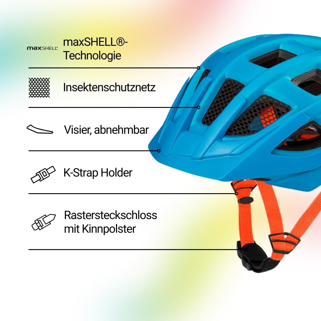 Kailu Kinder Fahrradhelm mit LED-Rücklicht, Reflektor, Flexible Grösseneinstellung Jungen Mädchen, M