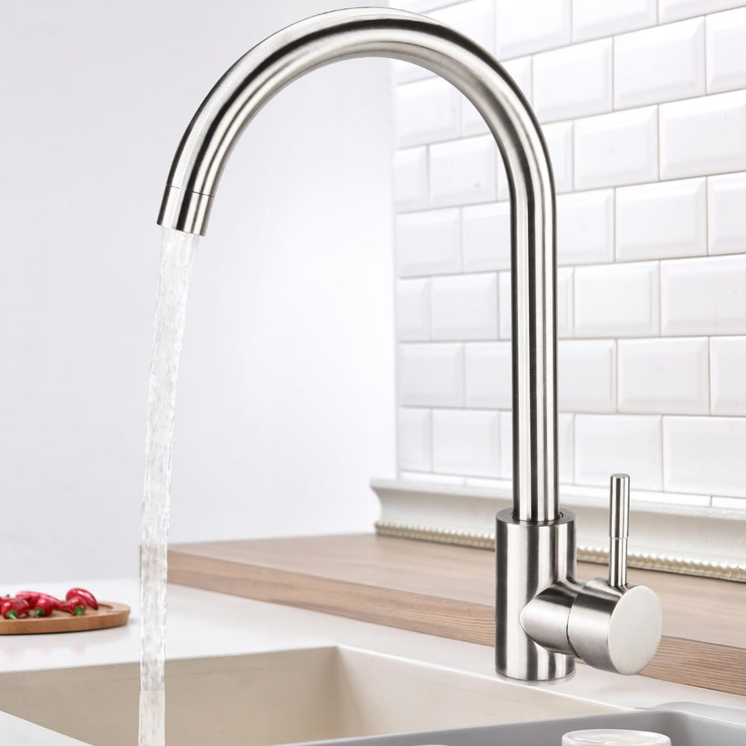 Wasserhahn Spültischarmatur Wasserhahn Küche 360° Drehbar Küchenarmatur aus Edelstah, Einstellbares