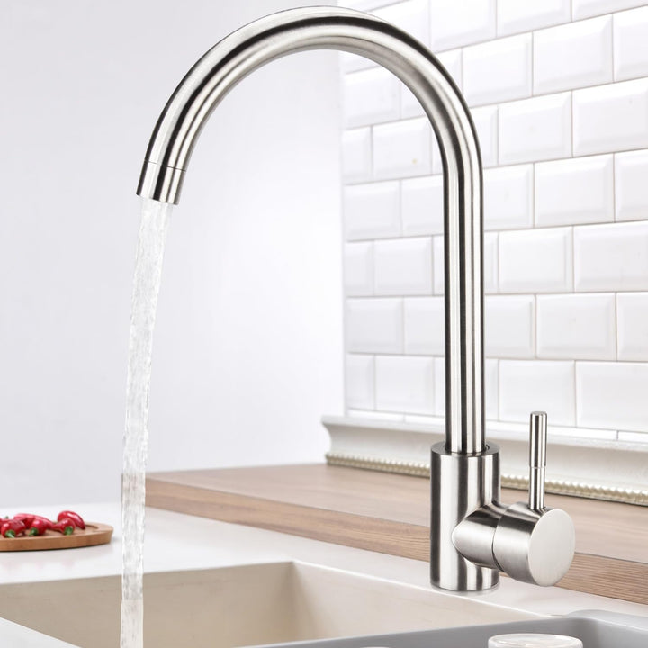 Wasserhahn Spültischarmatur Wasserhahn Küche 360° Drehbar Küchenarmatur aus Edelstah, Einstellbares