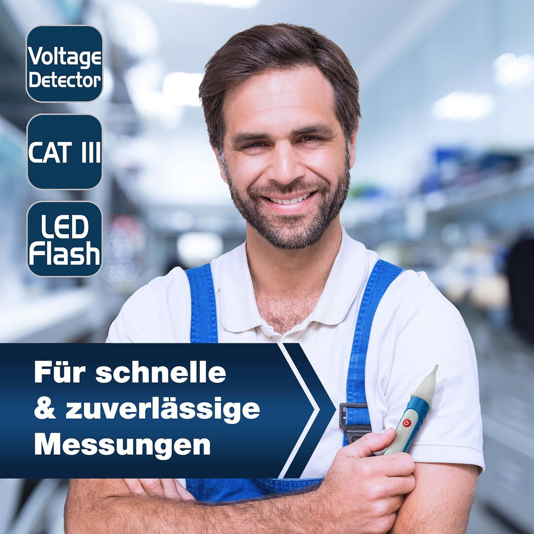 PeakTech 1030 AC Spannungsprüfer berührungslos [+LED Signal Lampe & Vibration] 50-1000 V AC Betriebs