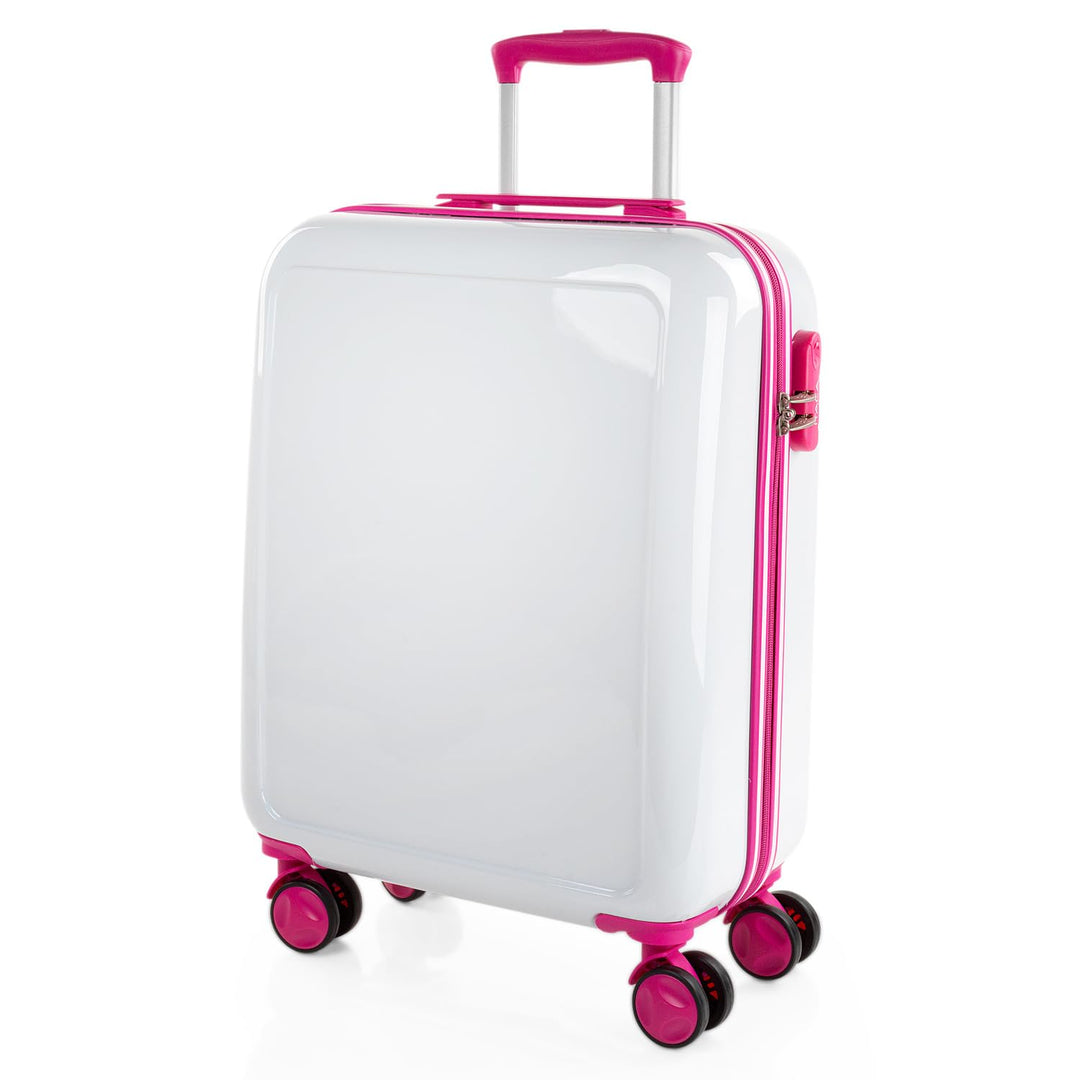 Trolley Handgepäck Cabin Trolley Koffer Reisekoffer Hartschalenkoffer mit Z Blanco-fucsia S + XS, Bl
