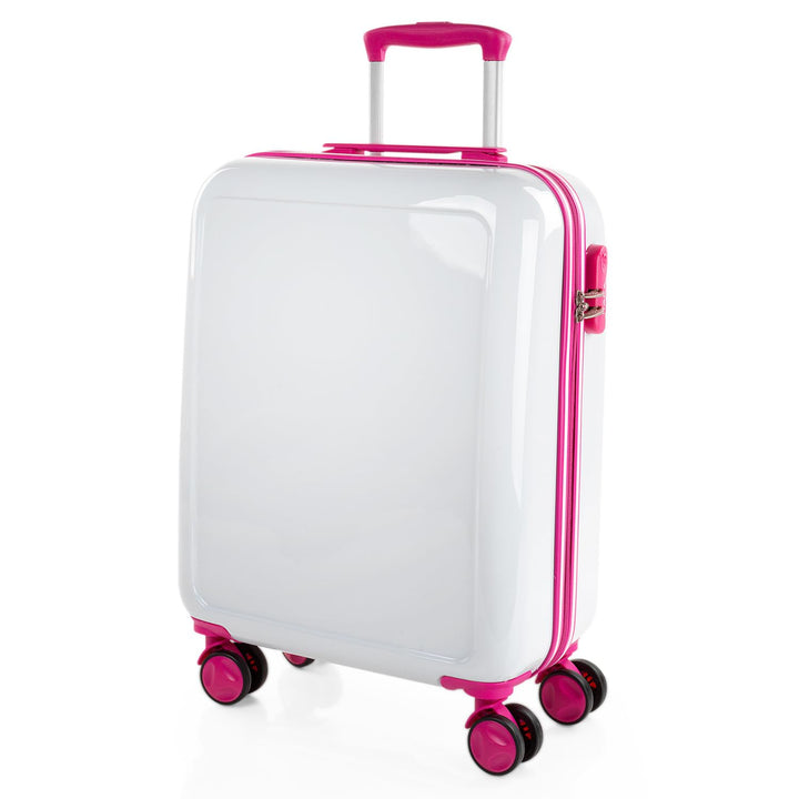 Trolley Handgepäck Cabin Trolley Koffer Reisekoffer Hartschalenkoffer mit Z Blanco-fucsia S + XS, Bl