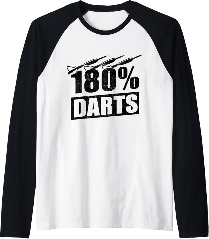 - 180% Dartpfeile - Lustiger Dartspieler Raglan
