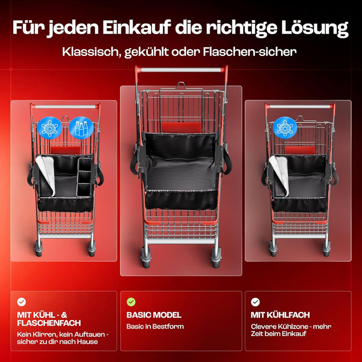 achilles Einkaufswagentasche faltbar, Einkaufswagentasche zum Einhängen, Shopper, Einkaufstasche für