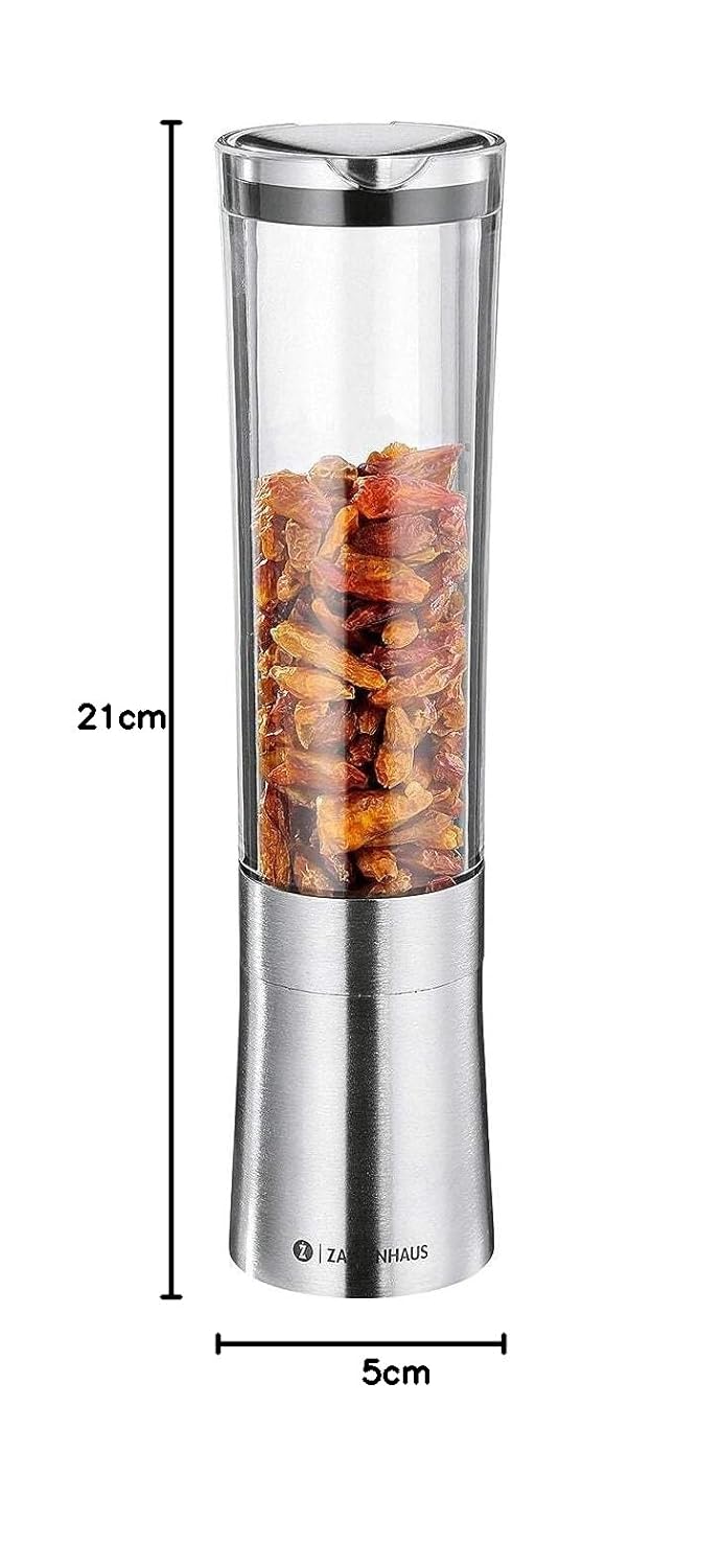 Zassenhaus Chilimühle Diavolo aus Acryl und Edelstahl in der Farbe Silber-Transparent, Höhe: 21cm, 0