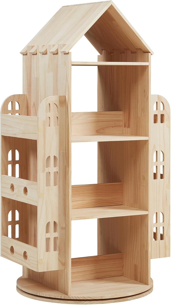 [en.casa] Drehbares Bücherregal für Kinder Sanköre Spielzeugregal in Hausoptik Drehregal Aufbewahrun