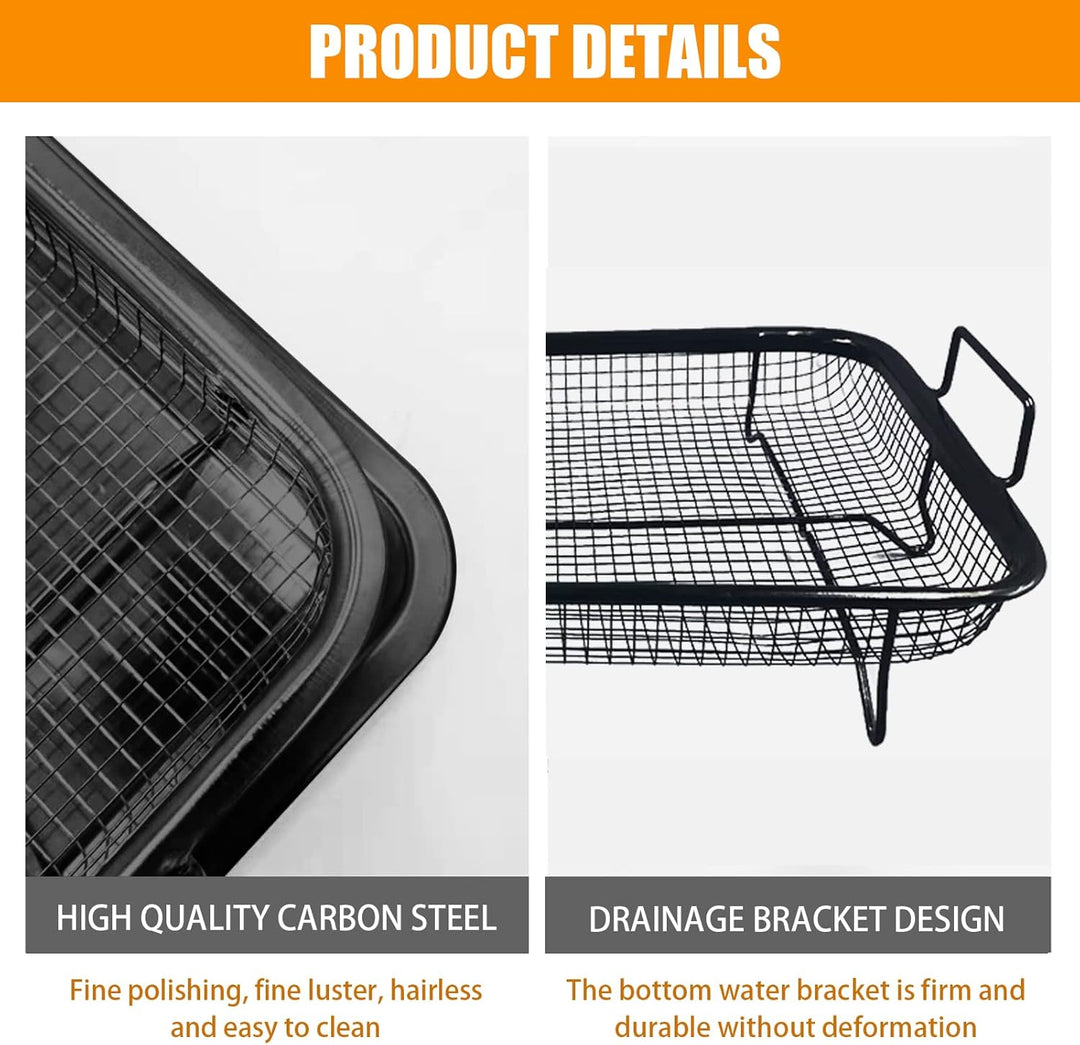Grillkorb Grillgitter fettarm Backofen,CEIEVER Grillkorb Gitter für Backofen 33.5 * 22cm Grill Korb