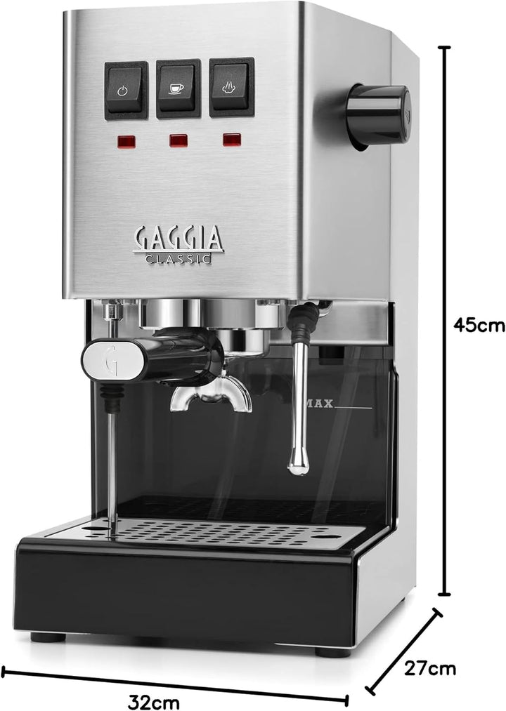 Gaggia Classic Evo INOX RI9481/11 Edelstahl, Edelstahl