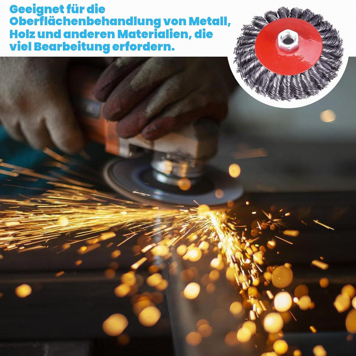 Drahtbürste Winkelschleifer: 4 Stück M14 125mm Drahtbürsten für Winkelschleifer, Winkelschleifer Sch