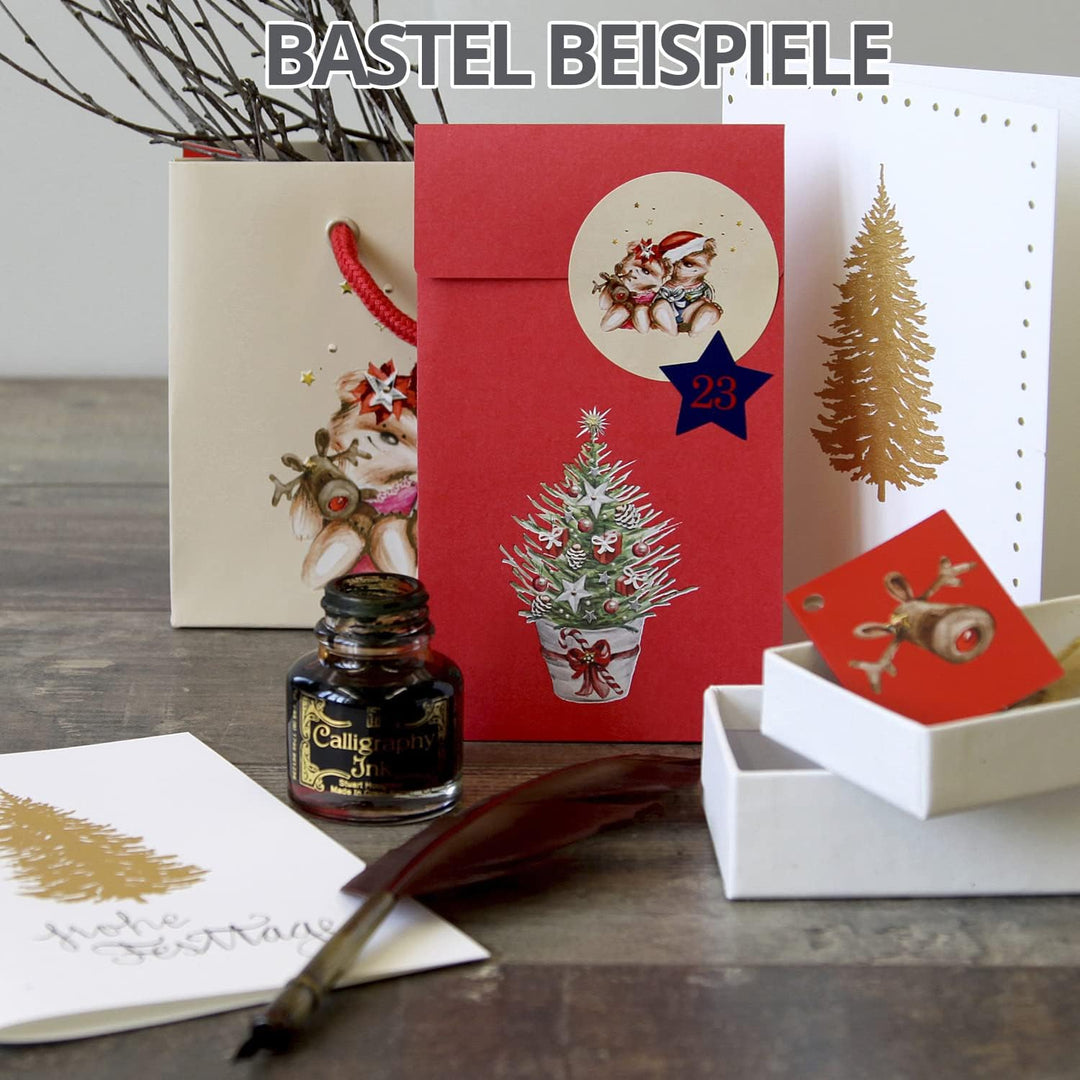 ARTOZ 50x Bastelpapier - Braun - DIN A4 297 x 210 mm - 220 Gramm pro m² - Edle Egoutteur-Rippung - H