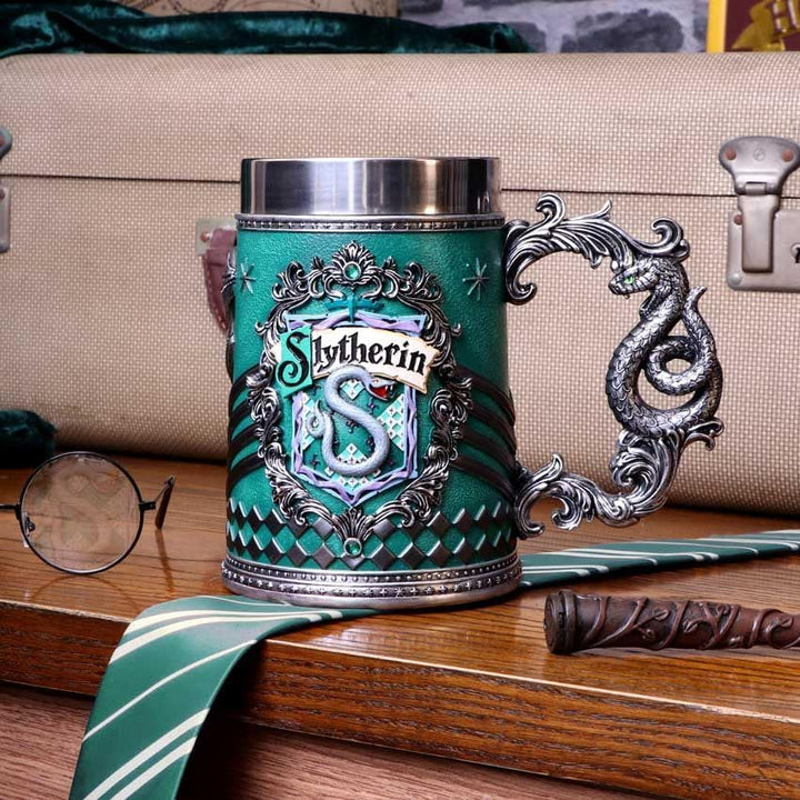 Nemesis Now House Collectable Tankard Harry Potter Slytherin Hogwarts-Haus Sammelkrug, Harz, Grün Si