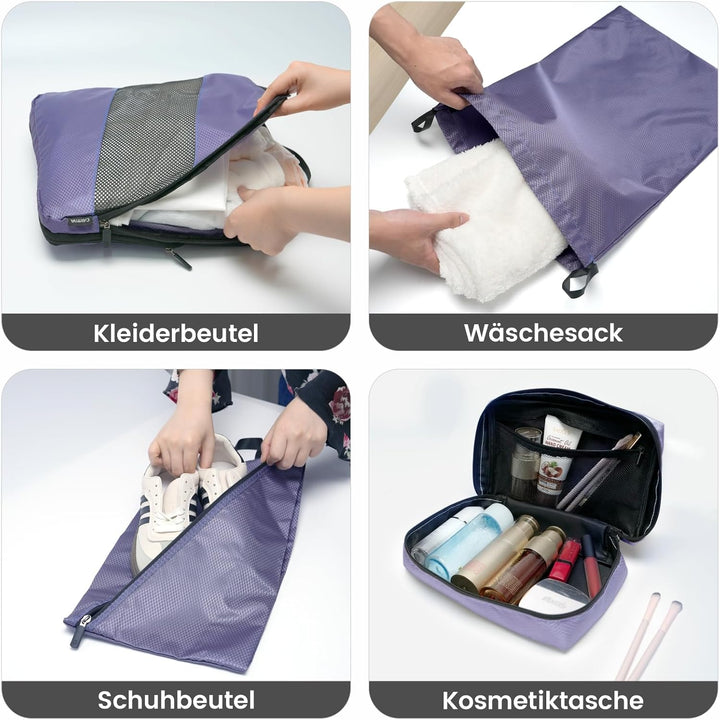 Koffer Organizer Kompression Set, Packwürfel Set Kompression Ihres Reisegepäcks, Compression Packing