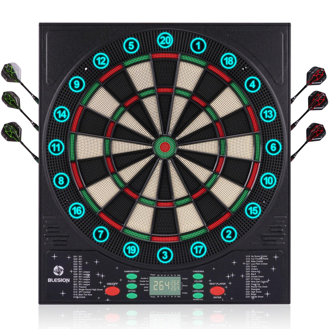 Blesion Dartscheibe Elektronisch 2024 Updated Elektronische Dartscheibe mit 6 Dartpfeile E Dartschei