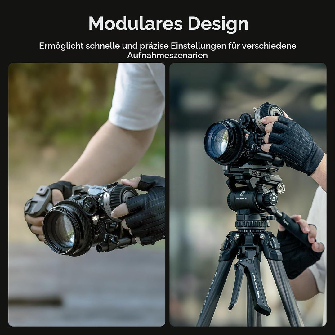 SMALLRIG Follow Focus F50 mit stufenloser dynamischer Dämpfungshebeleinstellung und A/B-Anschlägen,