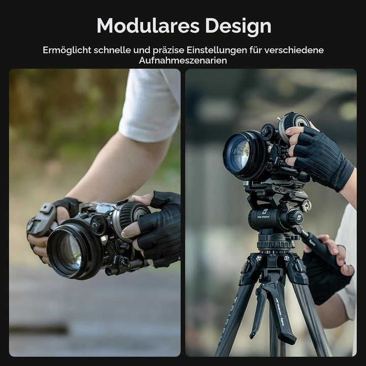 SMALLRIG Follow Focus F50 mit stufenloser dynamischer Dämpfungshebeleinstellung und A/B-Anschlägen,