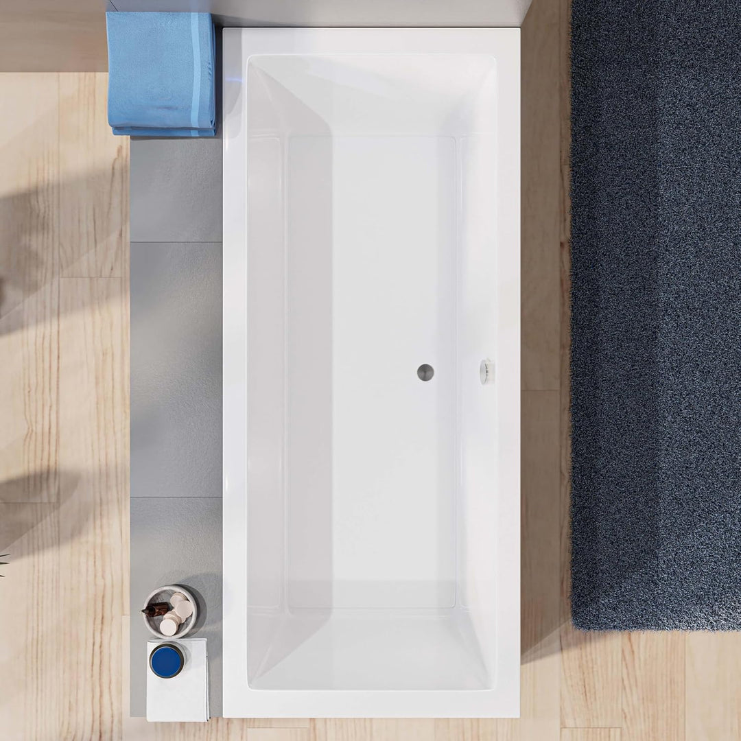 AQUADE Acryl Badewanne 180x90 cm Modell: Wolfsburg Hergеstellt in Dеutschland - Weiss Badewannen Kom