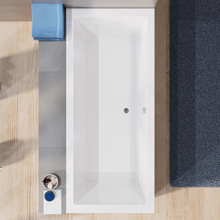 AQUADE Acryl Badewanne 180x90 cm Modell: Wolfsburg Hergеstellt in Dеutschland - Weiss Badewannen Kom