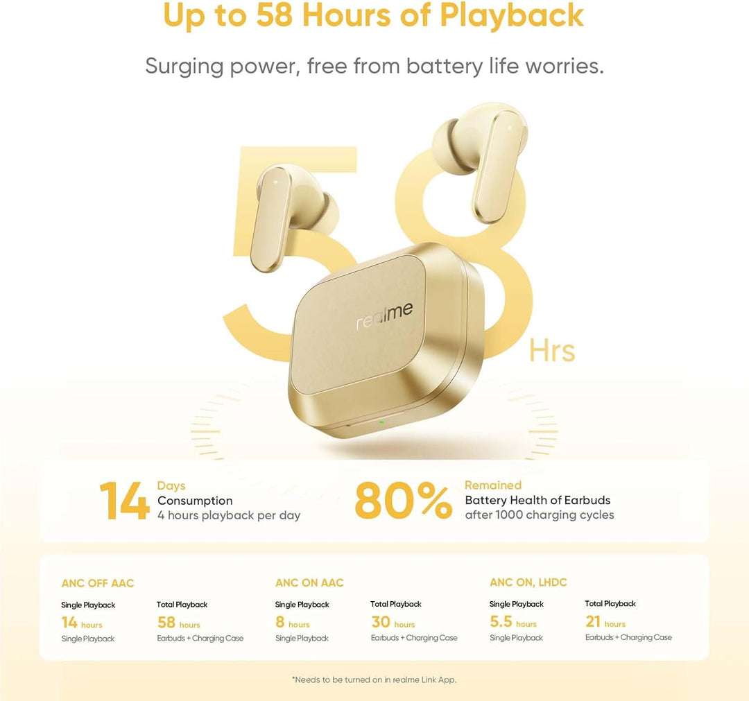 realme Buds Air8 In Ear kopfhörer Bluetooth mit 55dB ANC, 6-Mikrofon, AI-Übersetzer, Hi-Res, LHDC 5.