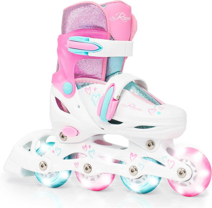RAVEN 4in1 Inline Skates Triskates Rollschuhe Schlittschuhe Inliner für Kinder Mädchen verstellbar 3