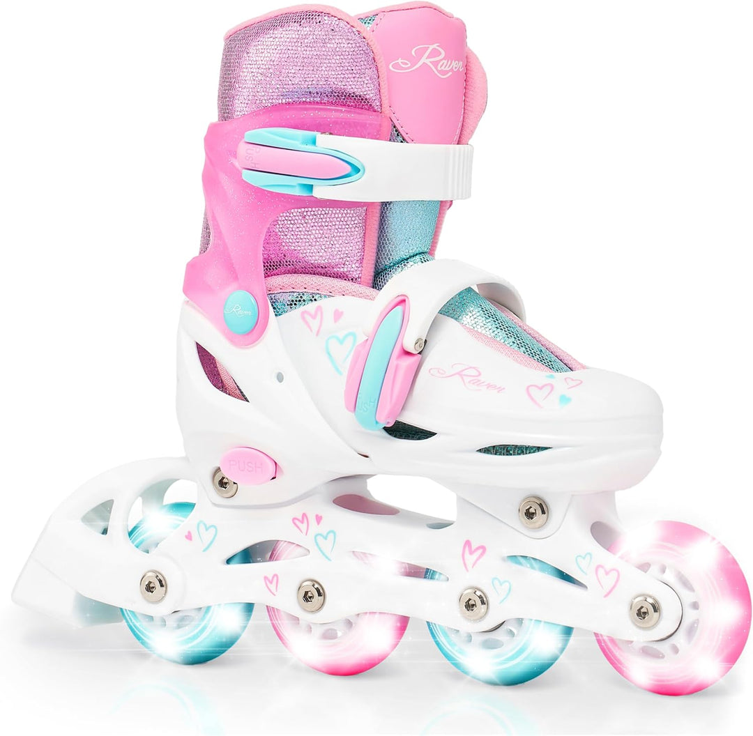 RAVEN 4in1 Inline Skates Triskates Rollschuhe Schlittschuhe Inliner für Kinder Mädchen verstellbar 3