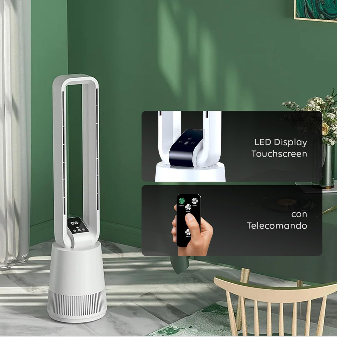 Avilia - Leiser Turmventilator mit Fernbedienung und LED-Display, 3 Geschwindigkeiten, Timer und Osz