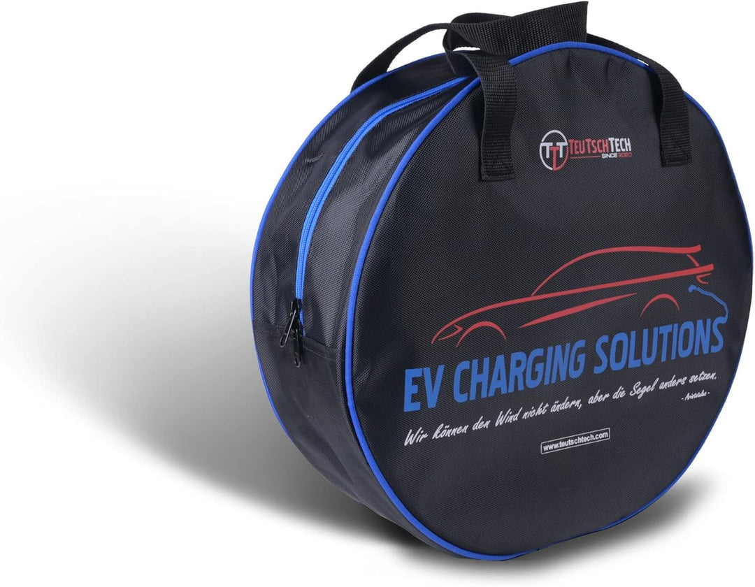 TEUTSCHTECH Typ 2 Ladekabel für Elektroauto | 10 m | Typ 2 auf Typ 2 | 11kW | 3x16A | 3-phasig | Mod
