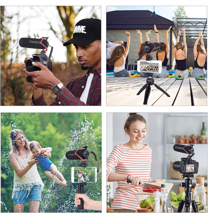 COMICA CVM-V30 LITE Super-Kardioid Kamera Mikrofon, 3.5mm Richtmikrofon für Camera, DSLR-Kameras, Ca