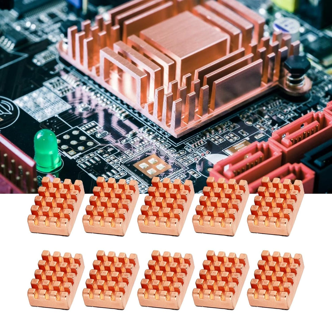 Fdit 10X Kupfer VGA RAM Kühlkörper, 15x10x5mm Kühler Kühlkörper für , VGA RAM, IC Chips, Mosfet SCR