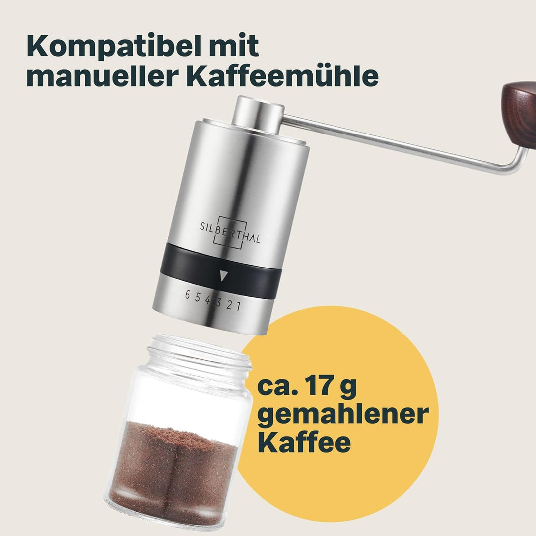 SILBERTHAL Gewürzbehälter Set Glas to go - 12er Set - Für Kaffeepulver, Gewürze, Nüsse 100ml - Luftd