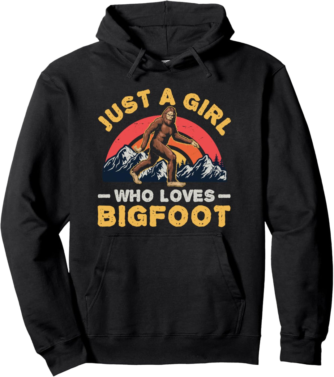Nur Ein Mädchen, Das Big Foot Bigfoot Vintage liebt Pullover Hoodie
