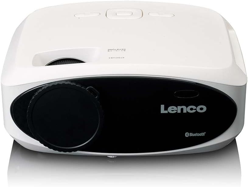 Lenco LPJ-900WH Full HD LCD-Projektor, 1920x1080, 250 ANSI Lumen, Bluetooth 5.0, Weiss, 510 cm Proje