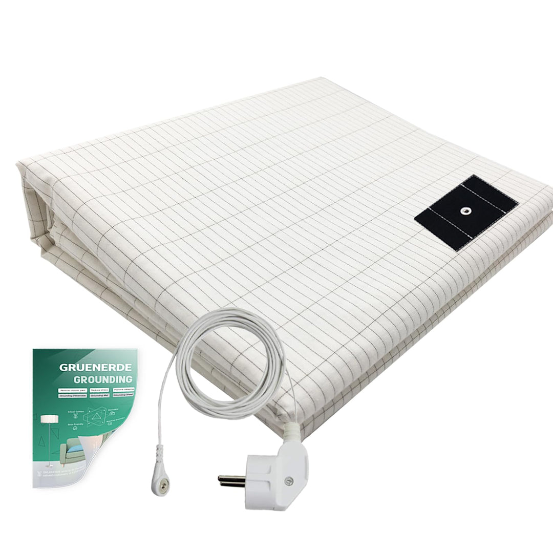 GRUENERDE Grounding Sheet Erdungsbettlaken mit EU Erdungskabel Erdungsmatte für Besseren Schlaf (68x
