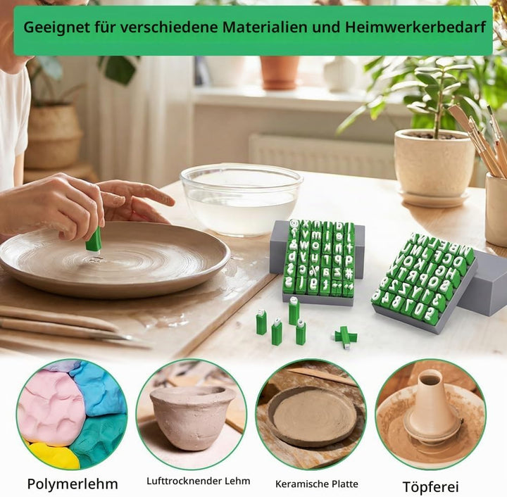 Golgner 2 Stück Alphabet Tonstempel Set, Buchstaben Tonstempel Set, Buchstaben Stempel für Ton und K