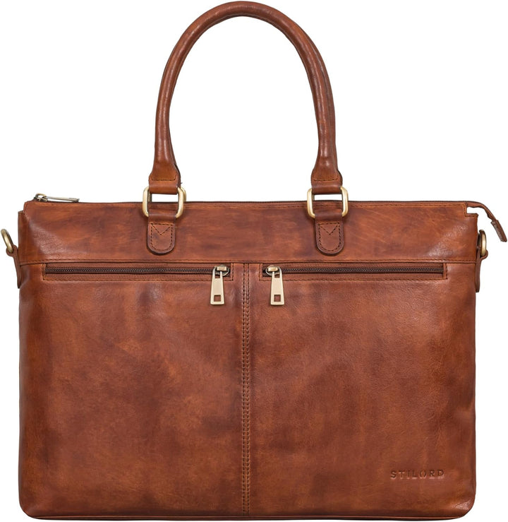 STILORD 'Bailey' Business Laptoptasche Leder 15 Zoll Gross für Arbeit Büro Meeting Vintage Notebookt