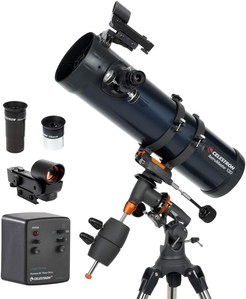 Celestron 31051 AstroMaster 130EQ motorbetriebenes Newtonsches Spiegelteleskop, Dunkelblau Astromast