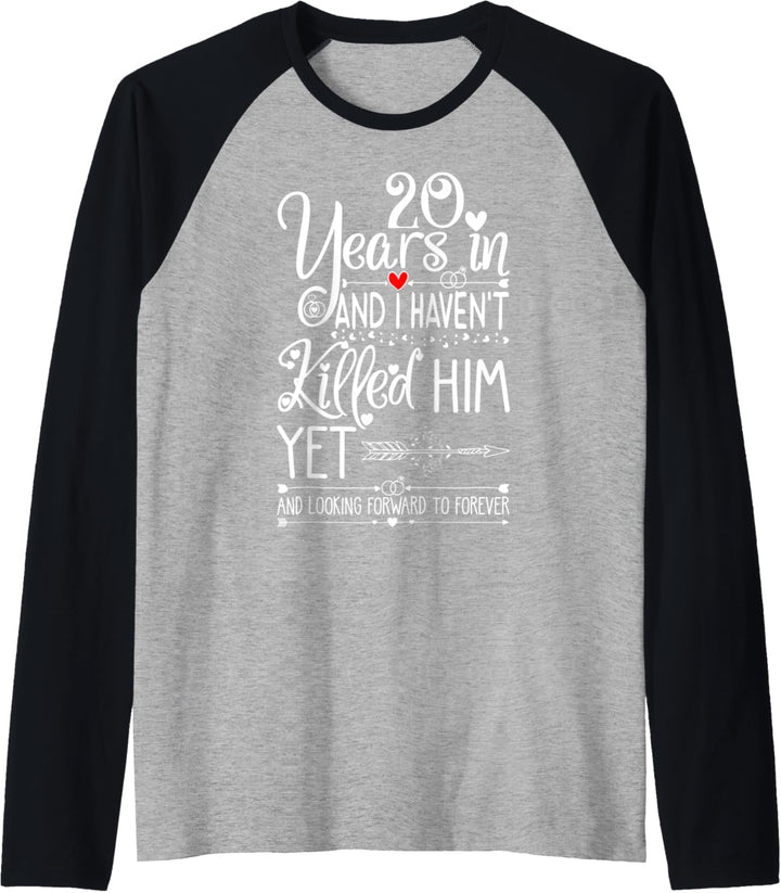 20th Wedding Anniversary for Her & Wife 20 Years of Marriage Raglan