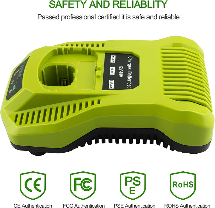 Gooality Ersatz P117 Ladegerät für Ryobi 12V-18V Ni-Cd Ni-MH Li-Ionen Akku P100 P101 P102 P103 P104