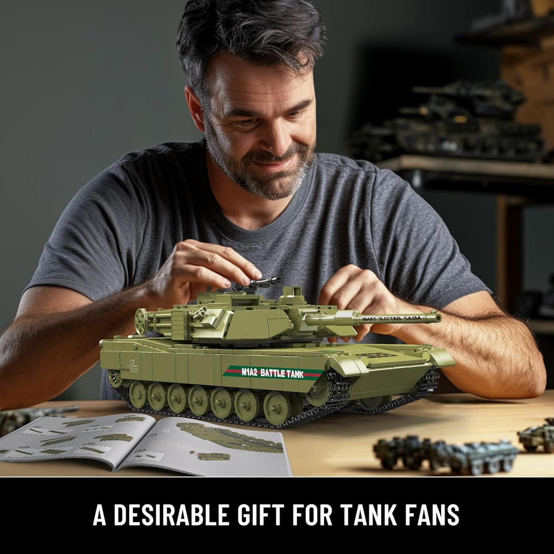 Mould King 20033 Technik M1A2 Panzer Bausteine Modell, Ferngesteuert Tank für Erwachsene und Kinder,