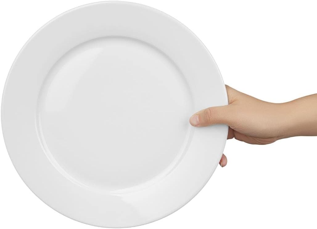 Olympia Whiteware Serviceteller mit breitem Rand, 250 mm, Porzellan, innovativ, 12 Stück